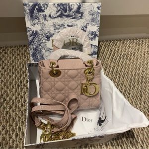 CD Lady dioooor mauve patent small inspired